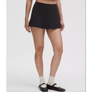 Lululemon Nulu Bow-Detail Mini Skirt Balletcore Skort Black Women's Size XL